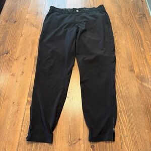 Primo Pants Golf Joggers Mens 36 Black Performance Tapered Stretch Ankle Zip
